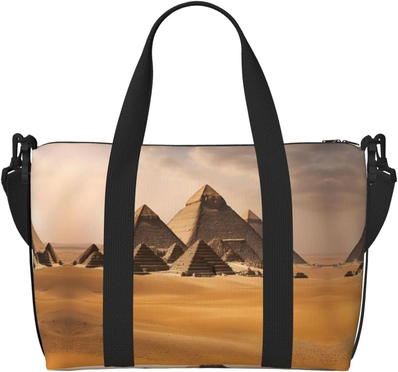 Pyramids Of Egypt Travel Duffel Bag Carry On Tote Bags For Men,Weekender Overnight Bag,Sports Tote Gym Bag