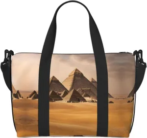 Pyramids Of Egypt Travel Duffel Bag Carry On Tote Bags For Men,Weekender Overnight Bag,Sports Tote Gym Bag
