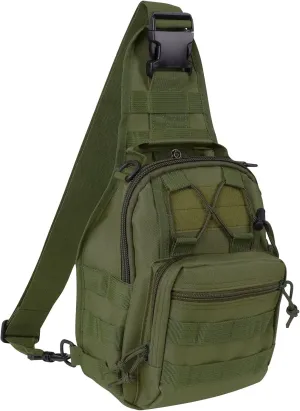 Qcute Tactical Backpack, Waterproof Military Cross-body Molle Sling Shoulder Backpack Chest Bag for Outdoor Every Day Carry