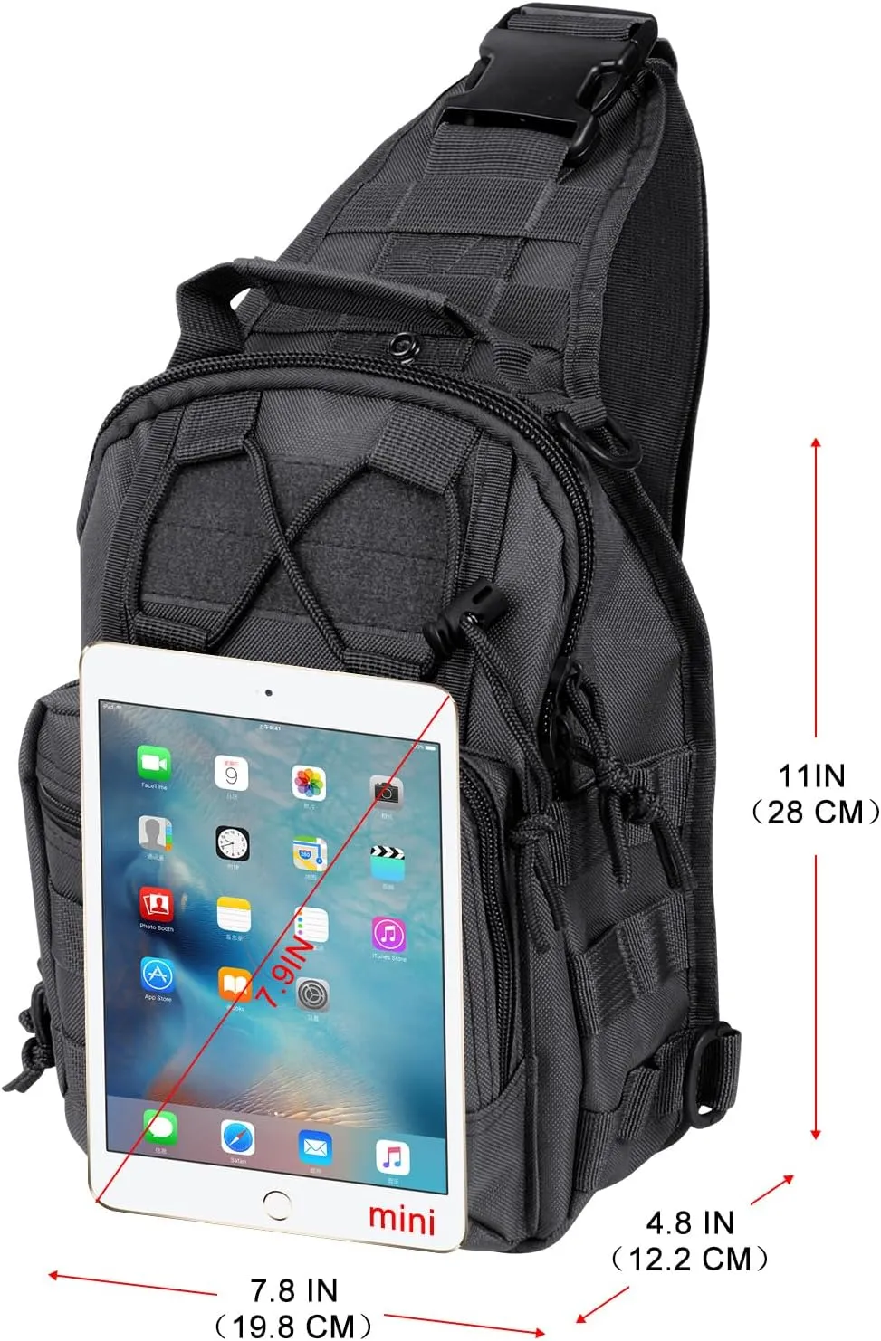 Qcute Tactical Backpack, Waterproof Military Cross-body Molle Sling Shoulder Backpack Chest Bag for Outdoor Every Day Carry