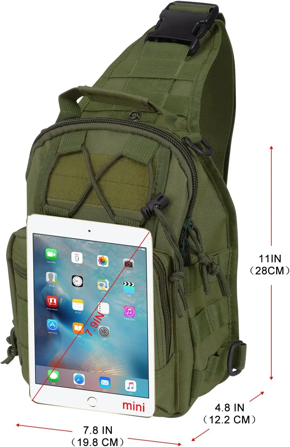 Qcute Tactical Backpack, Waterproof Military Cross-body Molle Sling Shoulder Backpack Chest Bag for Outdoor Every Day Carry