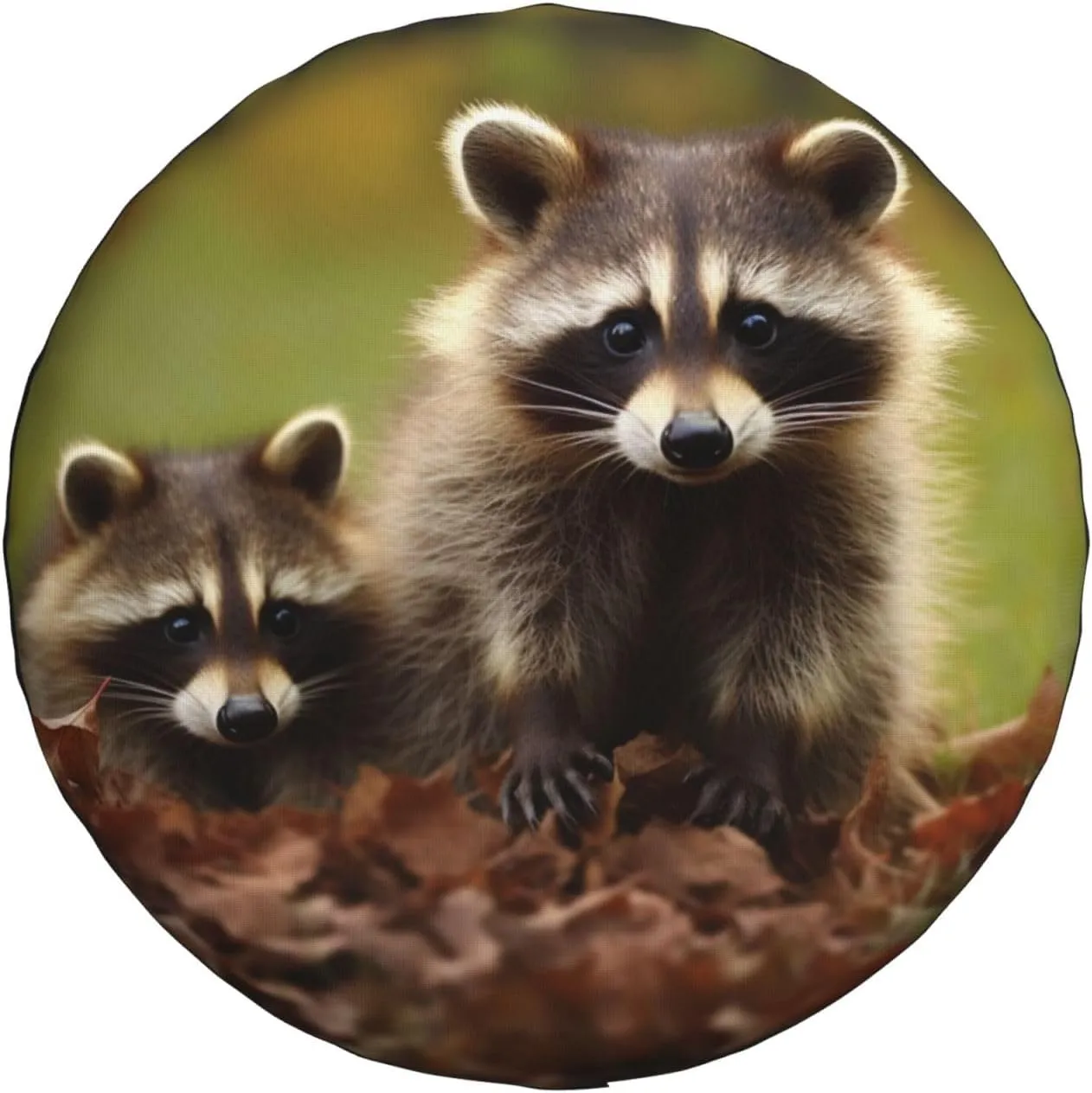 Raccoon Tire Cover Outdoor Waterproof Snow Sun Rain Wheel Cover Portable Wheel Bags Camper Spare Tire Cover Universal Car Tire Protectors for Trailer RV SUV