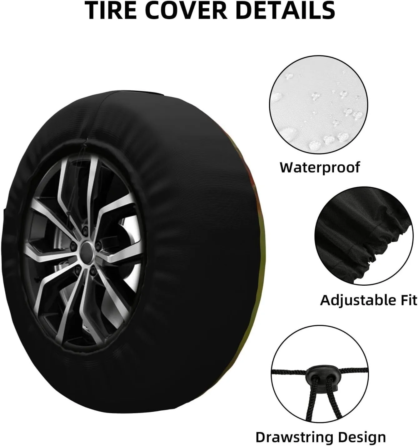 Raccoon Tire Cover Outdoor Waterproof Snow Sun Rain Wheel Cover Portable Wheel Bags Camper Spare Tire Cover Universal Car Tire Protectors for Trailer RV SUV