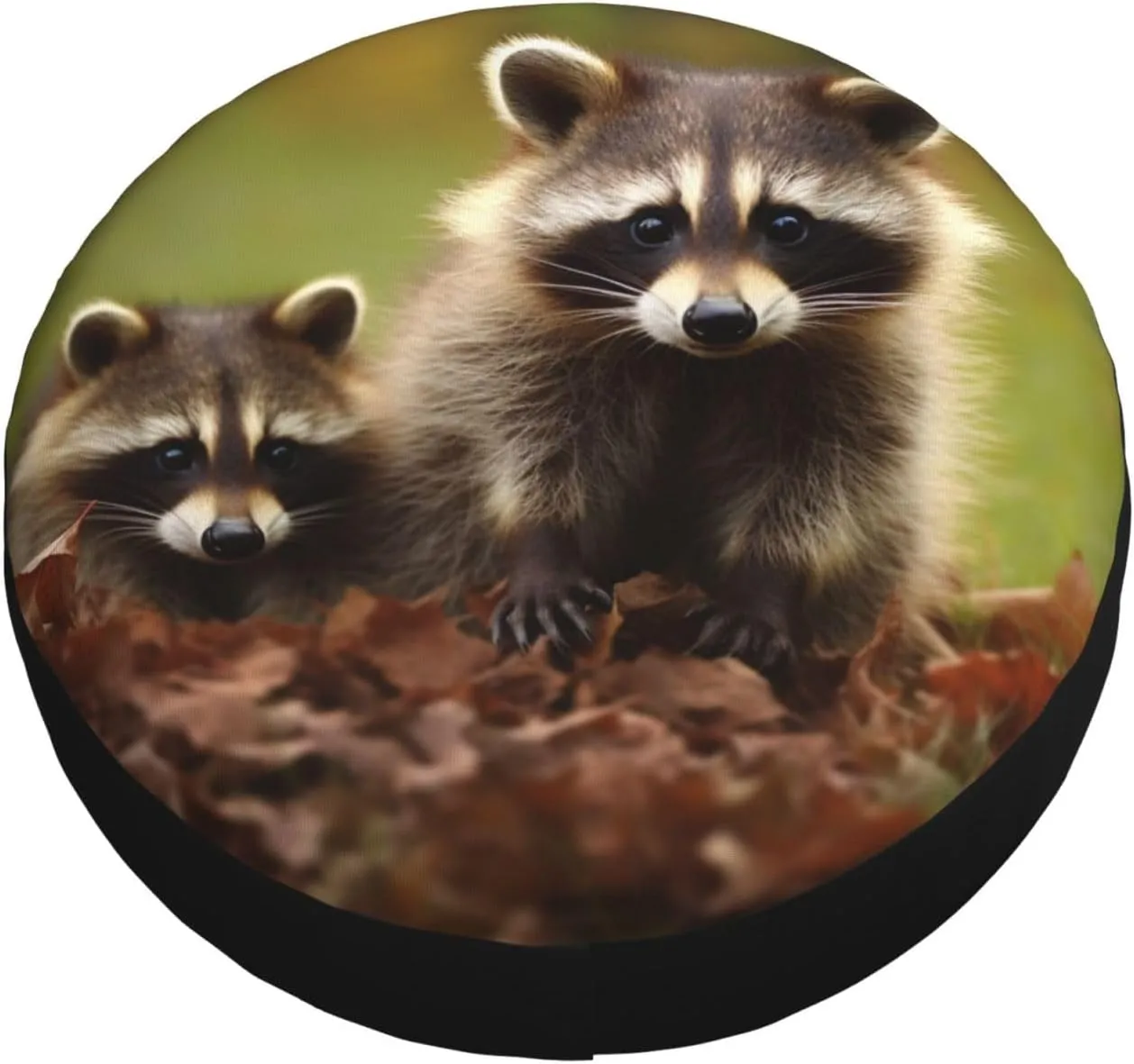 Raccoon Tire Cover Outdoor Waterproof Snow Sun Rain Wheel Cover Portable Wheel Bags Camper Spare Tire Cover Universal Car Tire Protectors for Trailer RV SUV