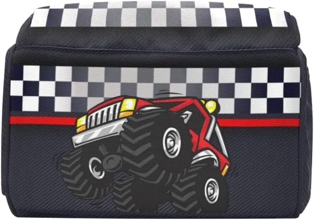 Race Truck Car Personalized Diaper Bag Backpack Tote with Name Diaper Backpack Travel Daypack for Mom Dad Baby Bag Gift