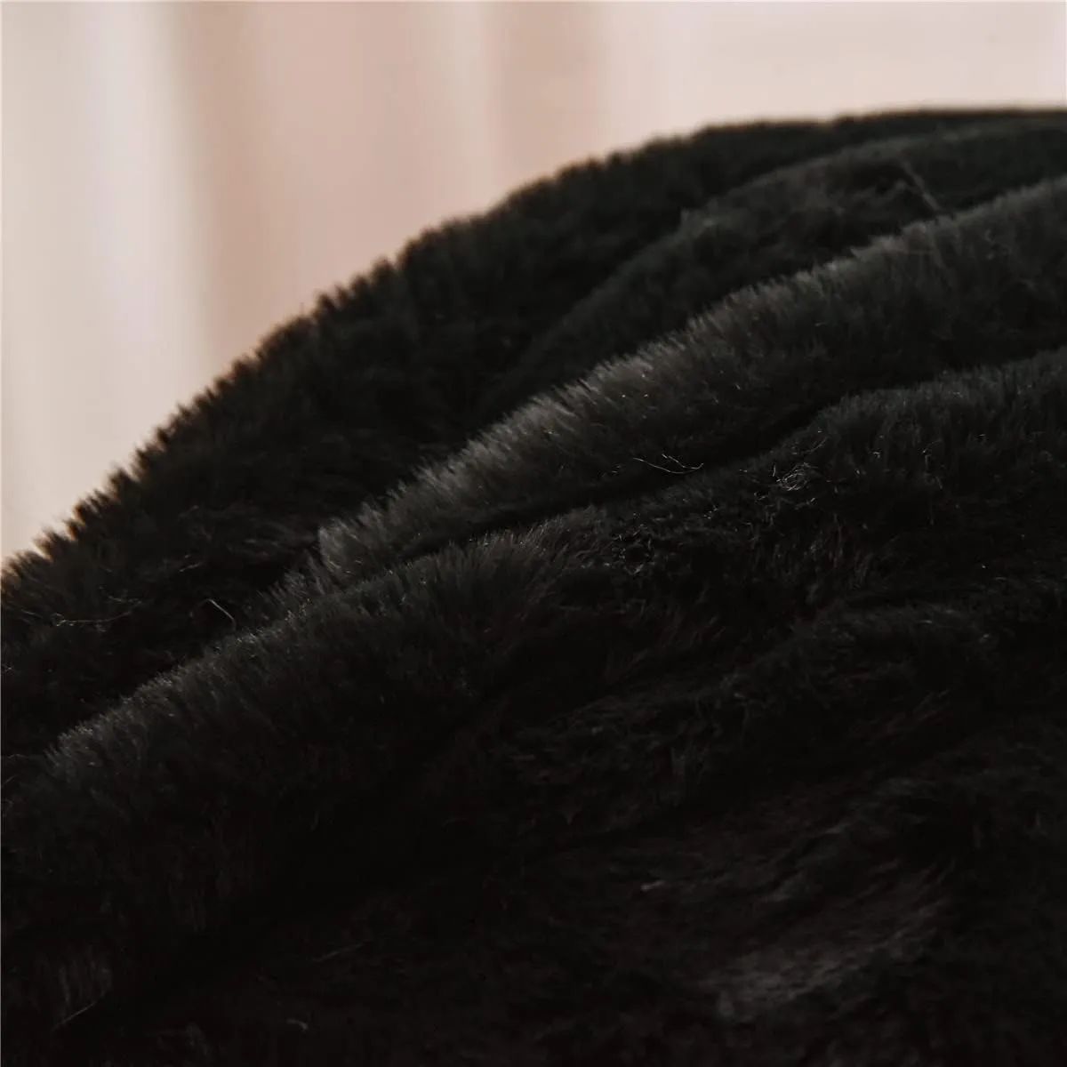 Reading Pillow Large Bed Rest Pillow with Arms Rabbit Fur for Adults Teens Bed Back Incline Rest Sitting up in Bed Sleeping Snoring Neck Pregnancy Lumbar Back Support Pillow (Black, Large)