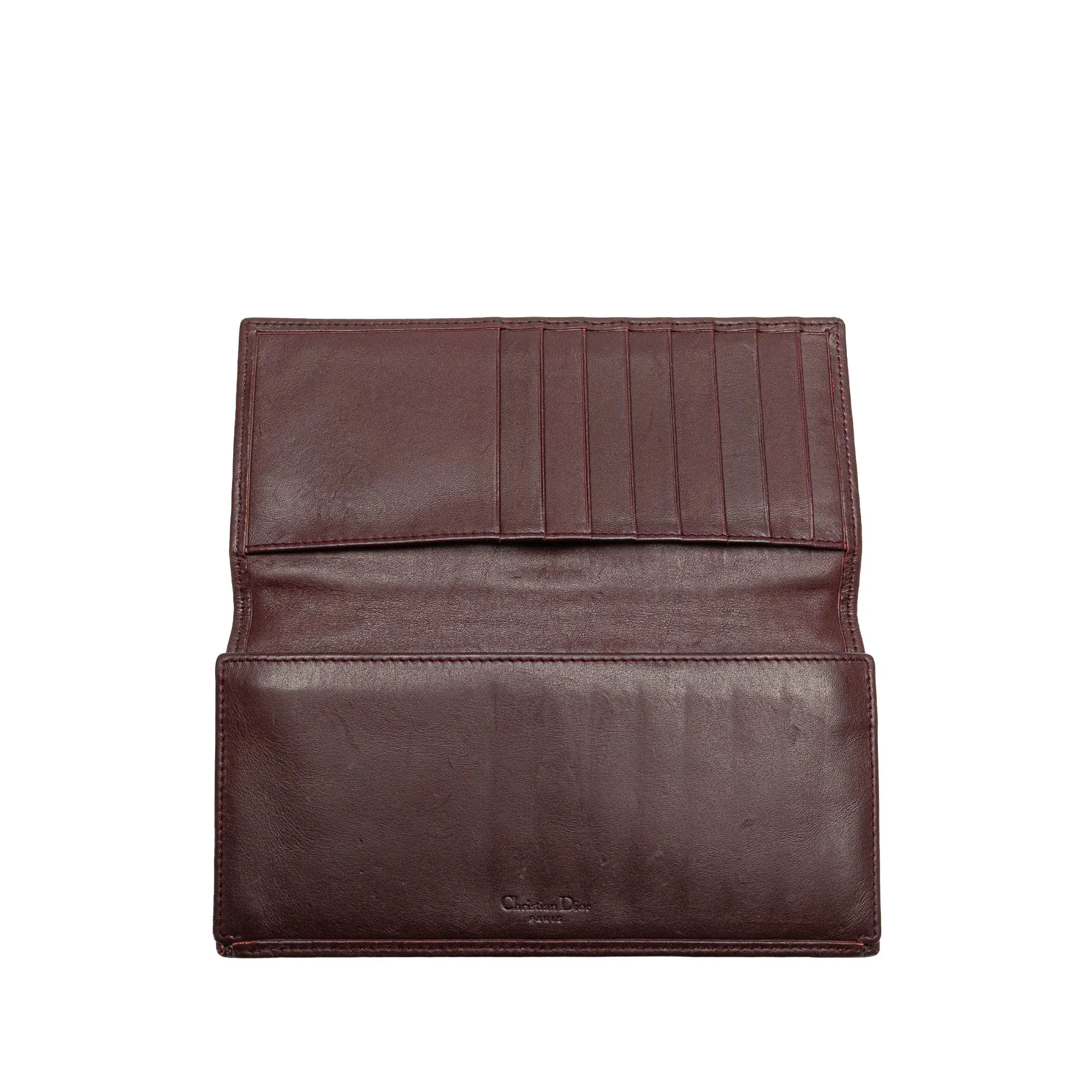 Red Dior Diorissimo Trotter Canvas Long Wallet