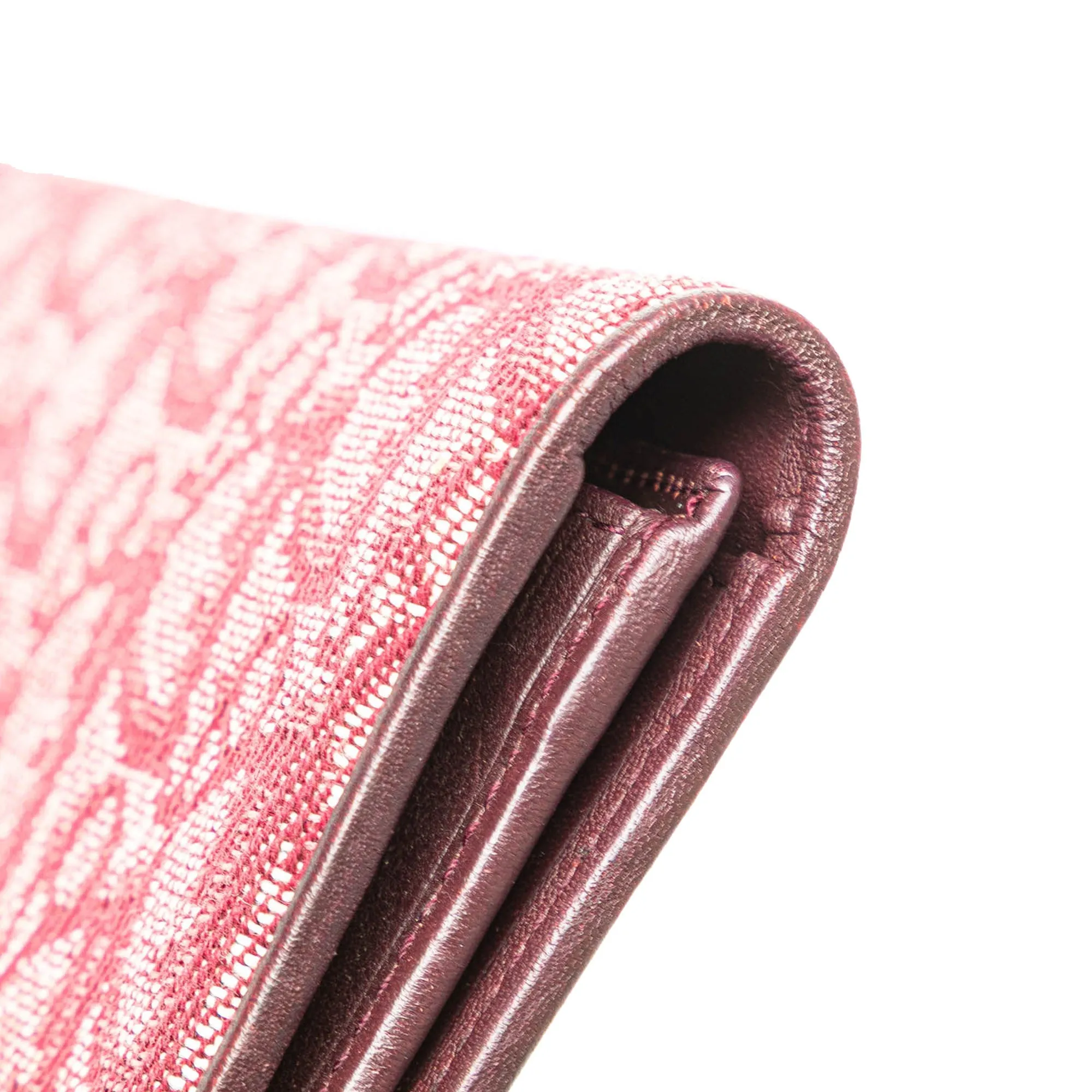 Red Dior Diorissimo Trotter Canvas Long Wallet