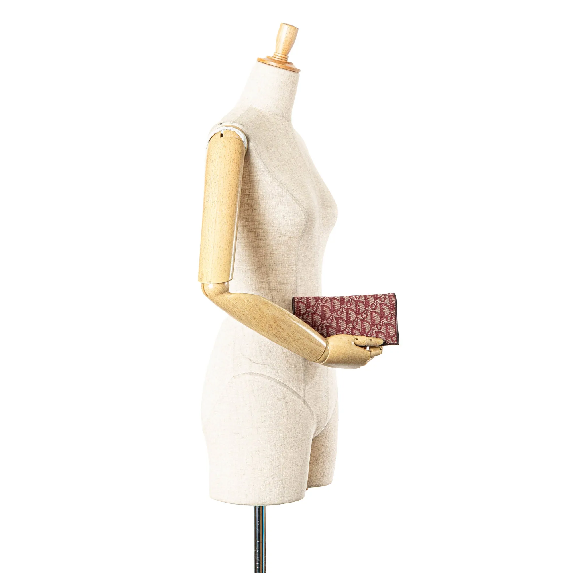 Red Dior Diorissimo Trotter Canvas Long Wallet