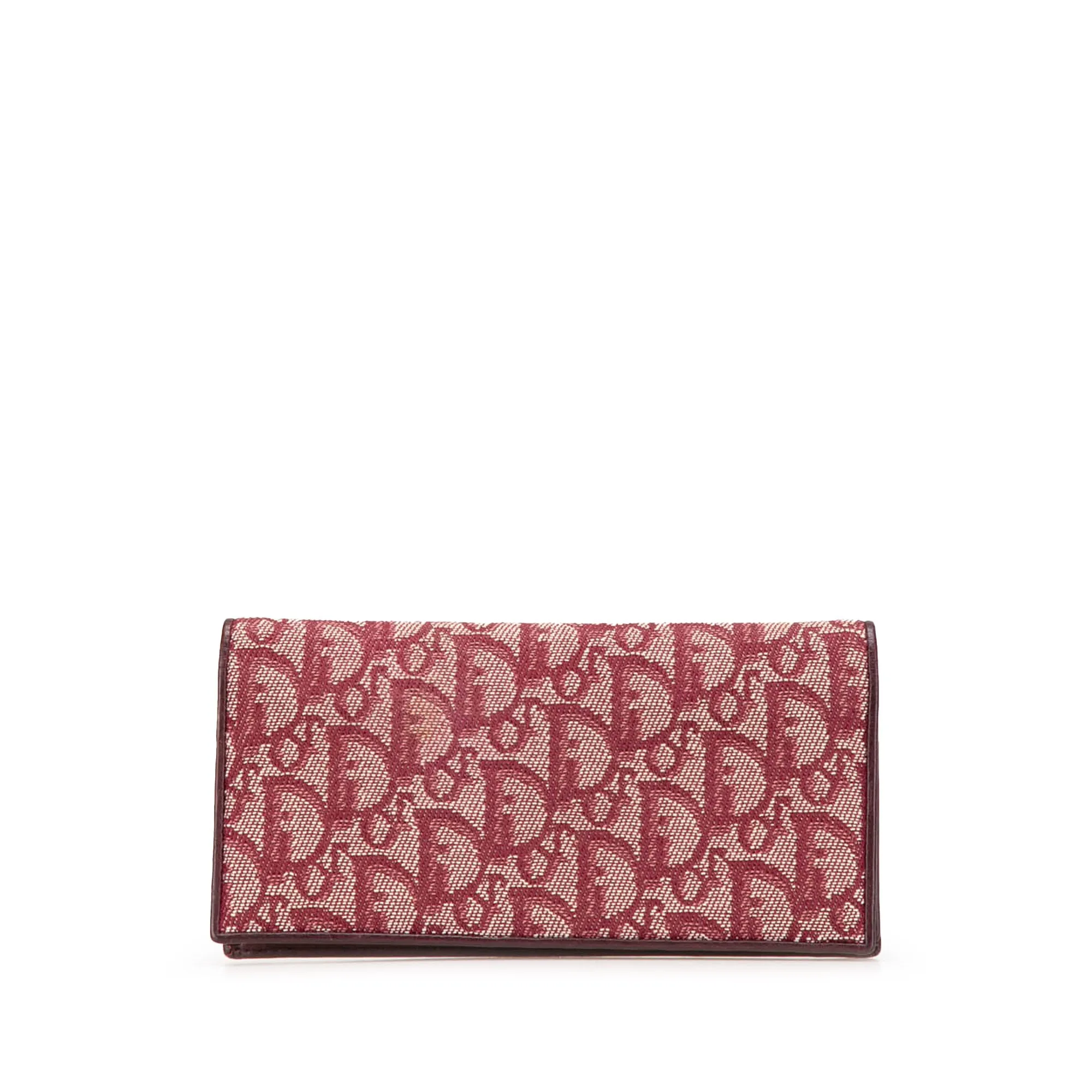 Red Dior Diorissimo Trotter Canvas Long Wallet