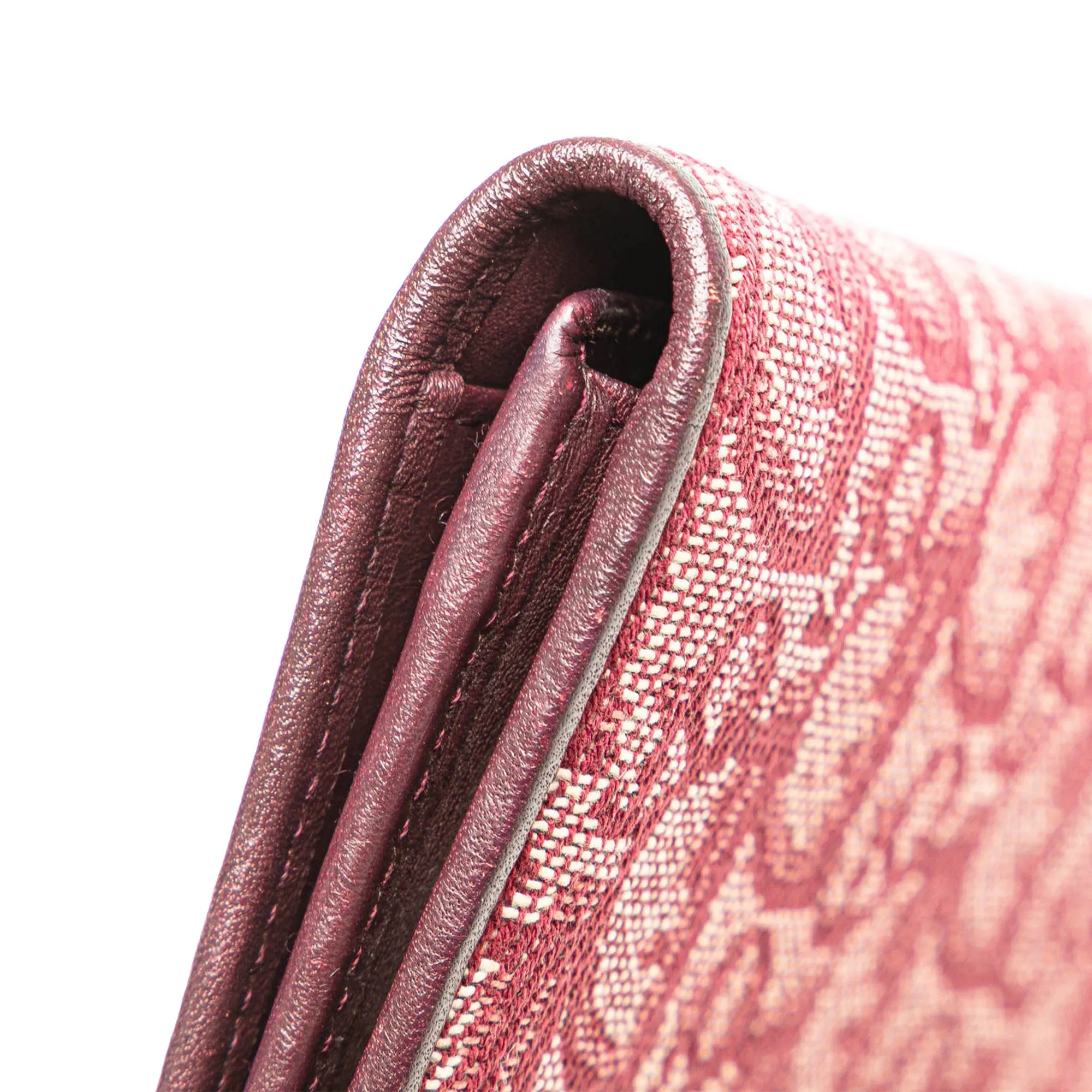 Red Dior Diorissimo Trotter Canvas Long Wallet