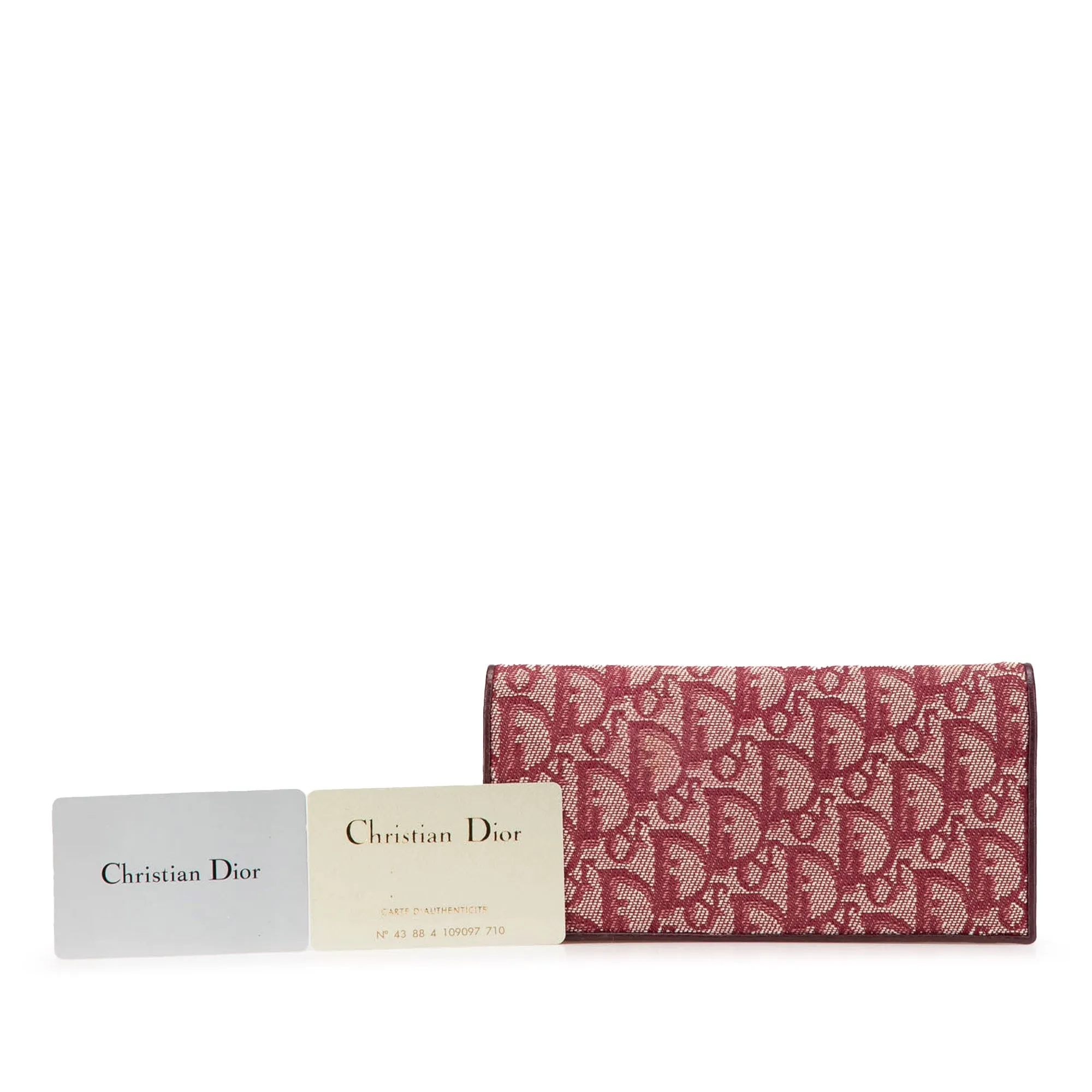 Red Dior Diorissimo Trotter Canvas Long Wallet
