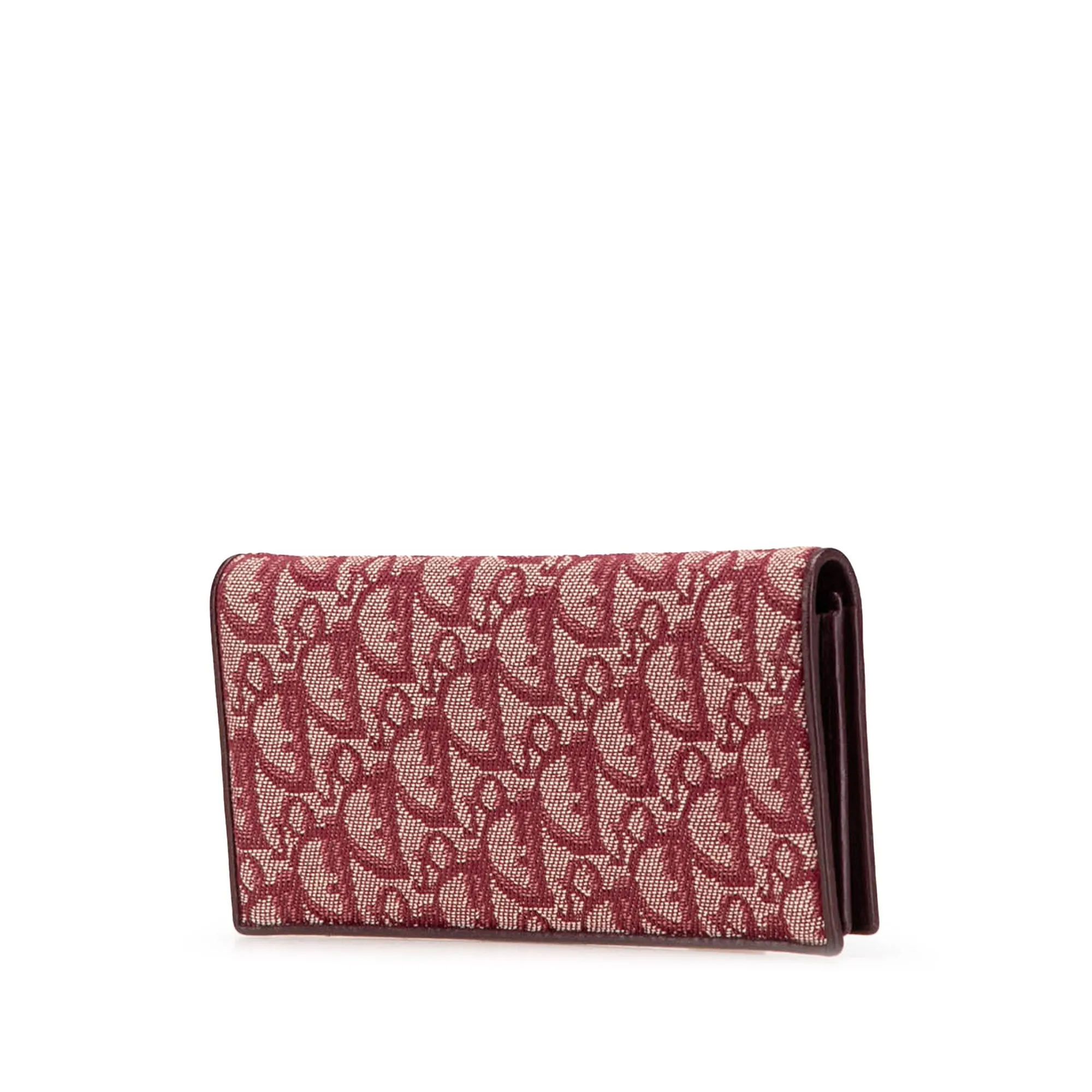 Red Dior Diorissimo Trotter Canvas Long Wallet