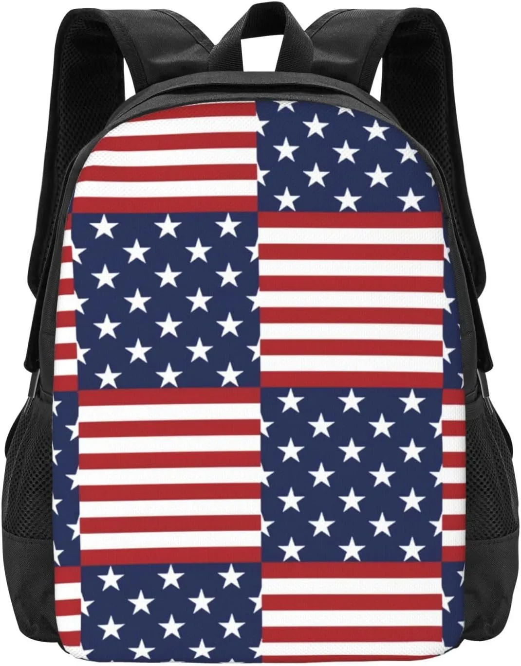 Red Lines And Blue Stars Lightweight Packable Backpack Travel Casual Large Capacity Daypack Foldable Backpack For Men Women