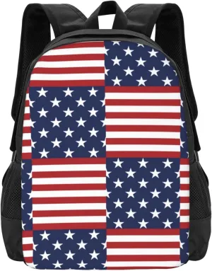 Red Lines And Blue Stars Lightweight Packable Backpack Travel Casual Large Capacity Daypack Foldable Backpack For Men Women