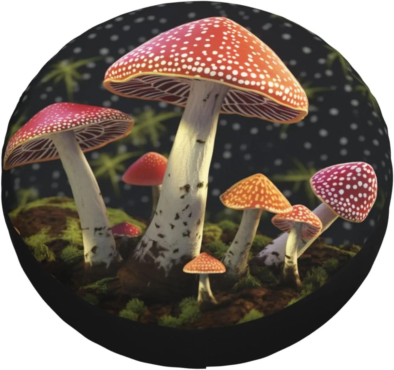 Red Mushroom Tire Cover Outdoor Waterproof Snow Sun Rain Wheel Cover Portable Wheel Bags Camper Spare Tire Cover Universal Car Tire Protectors for Trailer RV SUV
