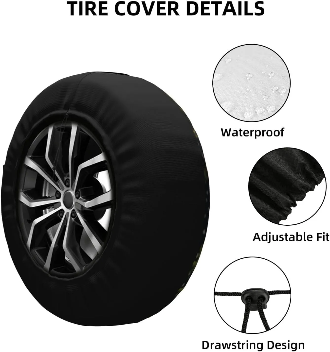 Red Mushroom Tire Cover Outdoor Waterproof Snow Sun Rain Wheel Cover Portable Wheel Bags Camper Spare Tire Cover Universal Car Tire Protectors for Trailer RV SUV