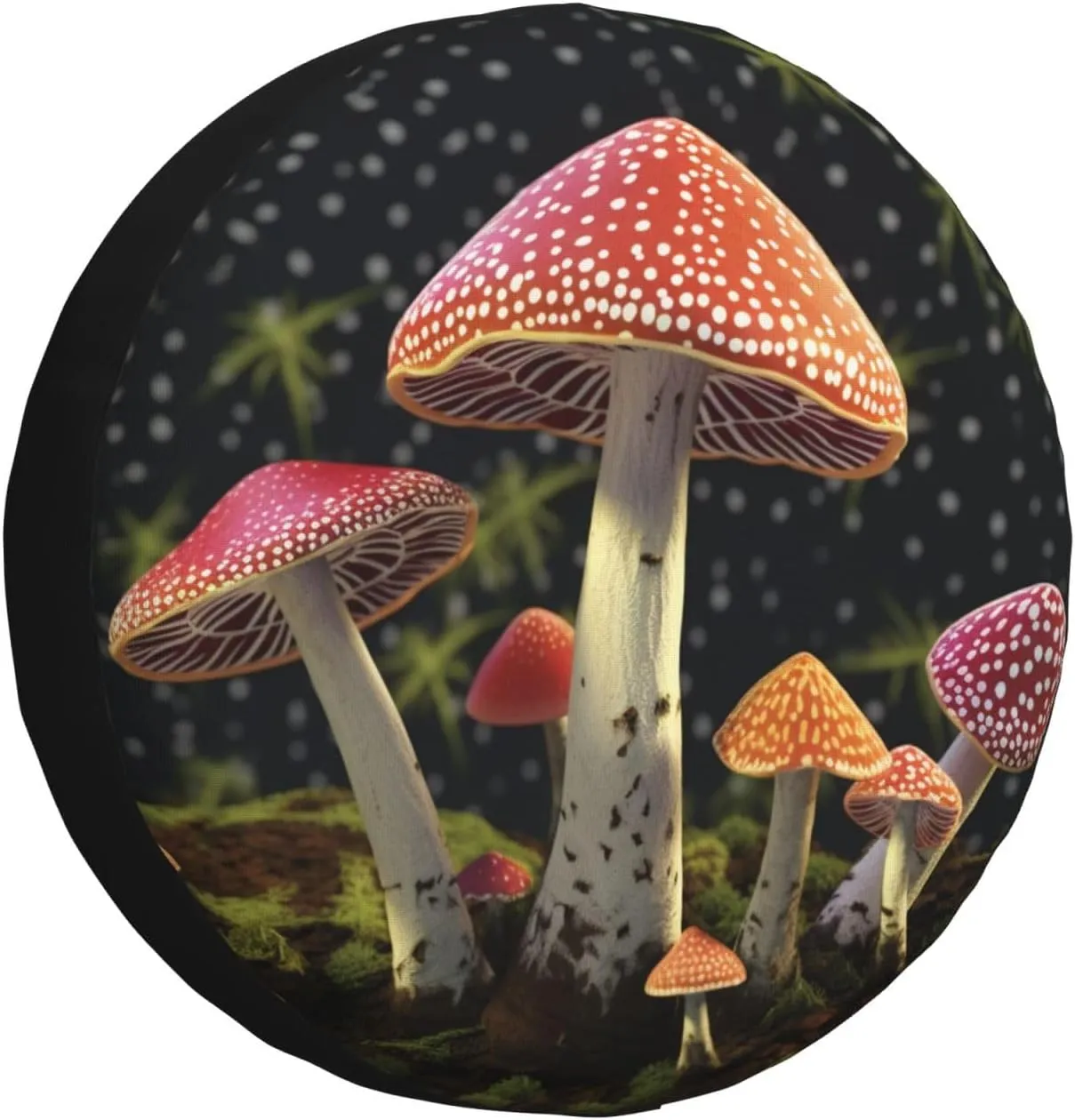 Red Mushroom Tire Cover Outdoor Waterproof Snow Sun Rain Wheel Cover Portable Wheel Bags Camper Spare Tire Cover Universal Car Tire Protectors for Trailer RV SUV