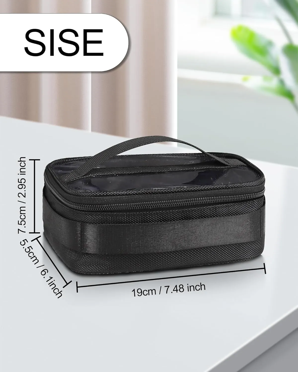 Relavel Rolling Makeup Case with 4 Clear Makeup Bags, Makeup Backpack with Makeup Brush Holder, Professional Makeup Organizer, Large Capacity with Adjustable Dividers (Black)