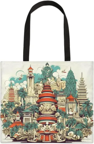 Religious Building Canvas Tote Bag for Women Men Stylish Tote Handbag Shoulder Bag Reusable Grocery Bag