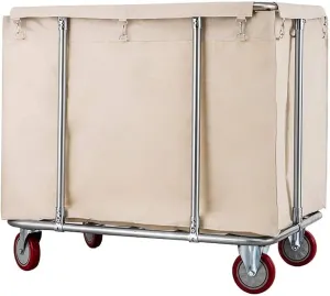 Removable Bags with Laundry Basket Heavy Duty Linen Cart On Wheels, Commercial Hospital Dirty Rolling Laundry Cart, Rectangle Collecting Cart for Hot