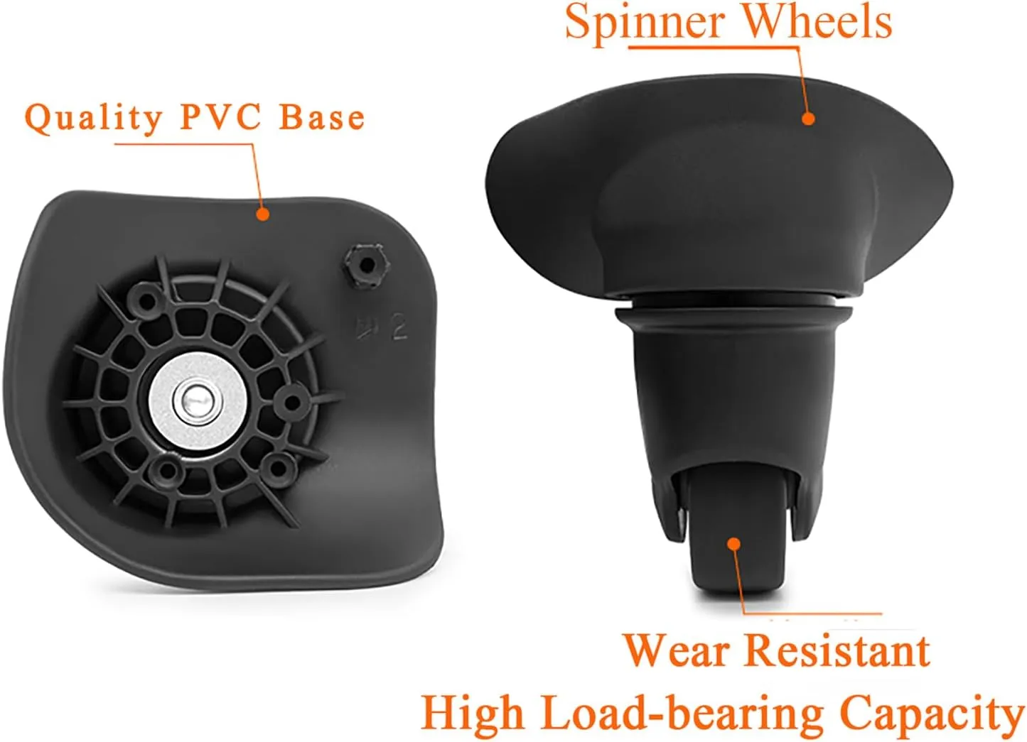 Replacement Luggage Wheels for Suitcases Repair, Set of 4, Luggage Spinner Wheel Replacement Repair Casters for Travel Customs Trolley Bag