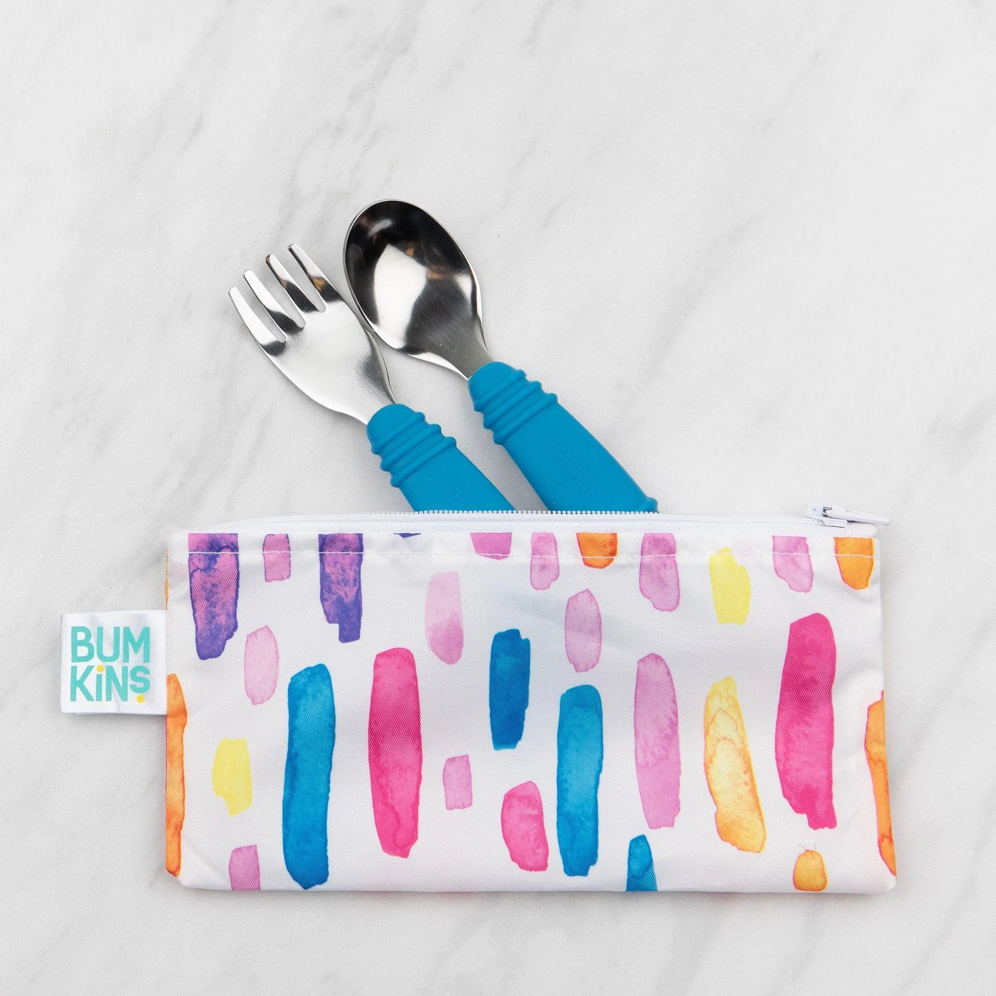 Reusable Snack Bag, Small 2-Pack: Watercolor & Brush Strokes