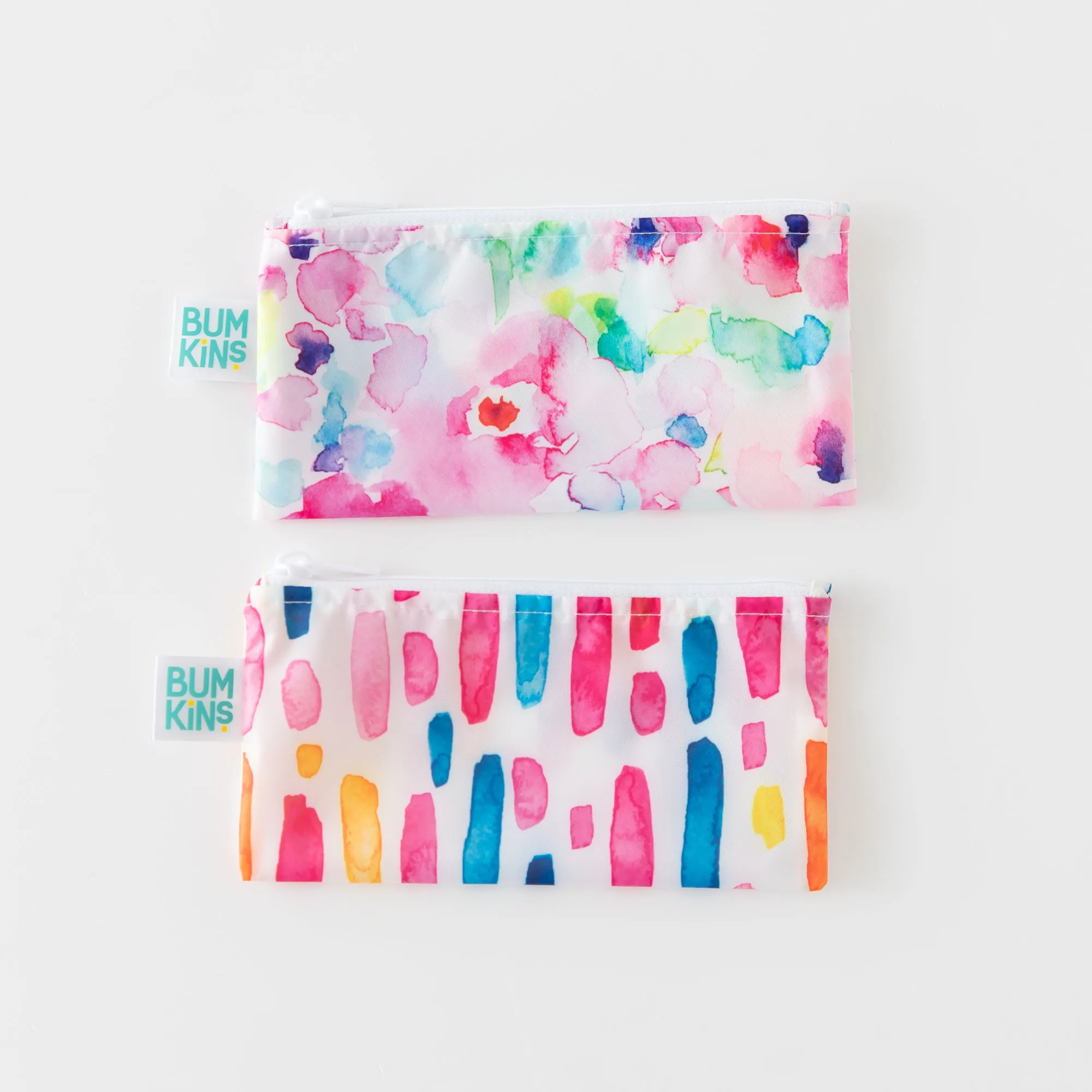 Reusable Snack Bag, Small 2-Pack: Watercolor & Brush Strokes