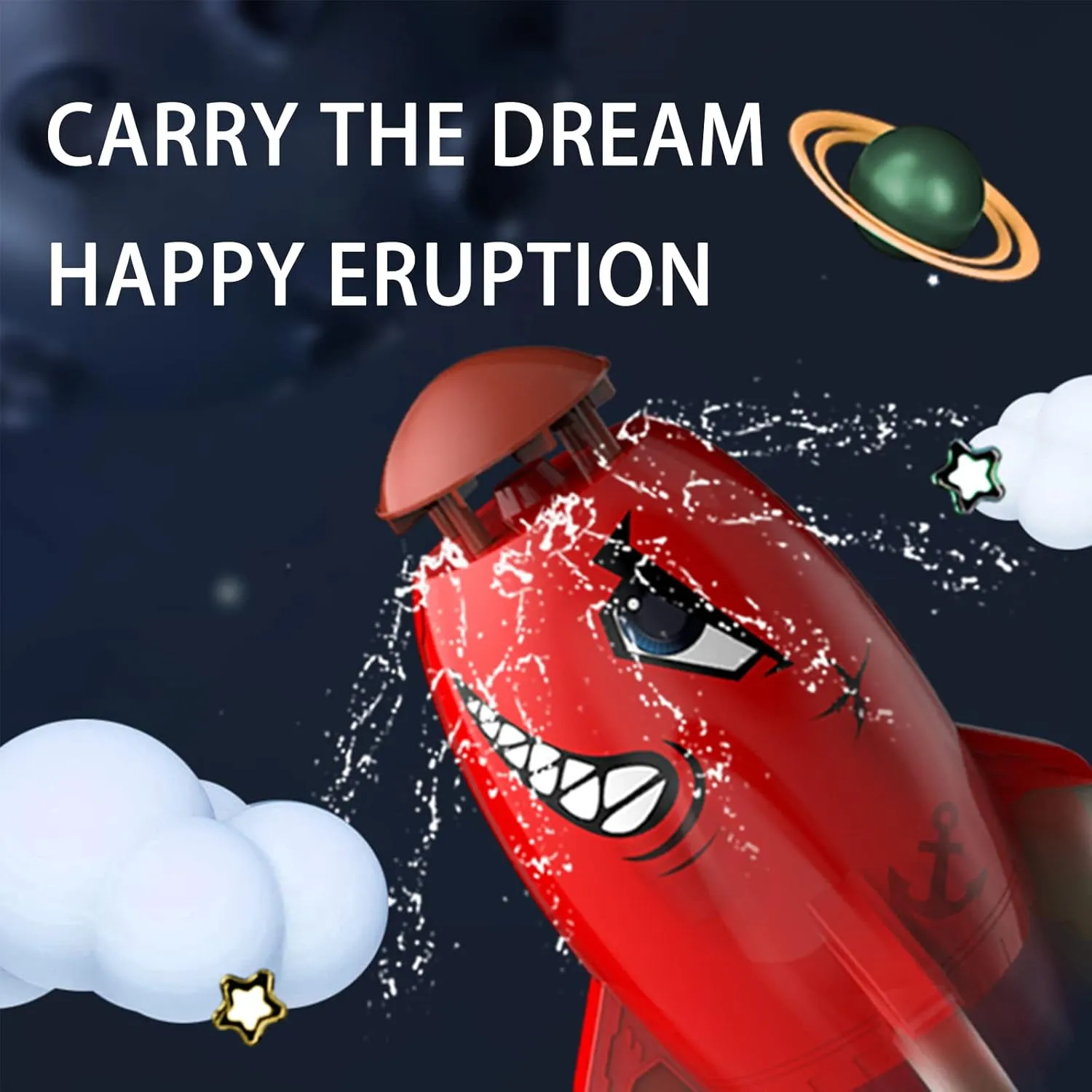 Rocket Sprinklers Kids Toys Water Splash Rocket Outdoor Water Play for Kids Rocket Sprinklers Toy Water Blaster Rockets Summer Garden Lawns Water Toys Spray for Kids 3 Years and Up (Red)