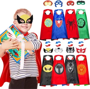 Roko Toys for 3-10 Year Old Boys Girls, Superhero Capes for Kids Cartoon Dress up Costumes Party Supplies Christmas Gifts