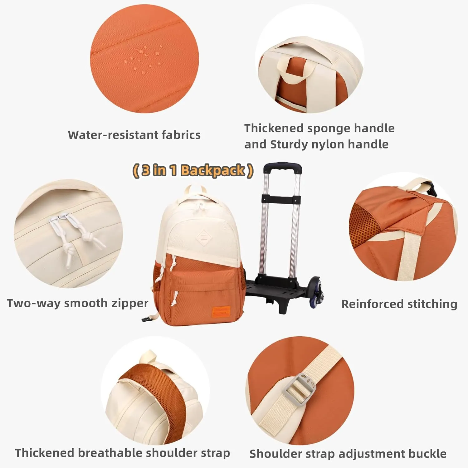 Rolling Backpack for Boys Girls School BookBag with Wheels Kids Luggage Trolley Back Pack on Wheels Elementary Travel Bag