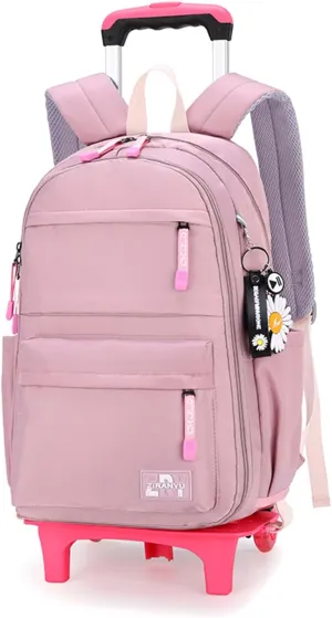 Rolling Backpack,Backpack with Wheels,Kids Roller Backpack for Girls Boys Travel Bag on Wheels Kids Trolley School Bag,Purple