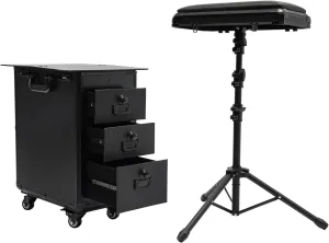 Rolling Makeup Train Case, Professional Cosmetology Travel Trolley with 4 Universal Wheels, Cosmetic Rolling Case with Combination Lock