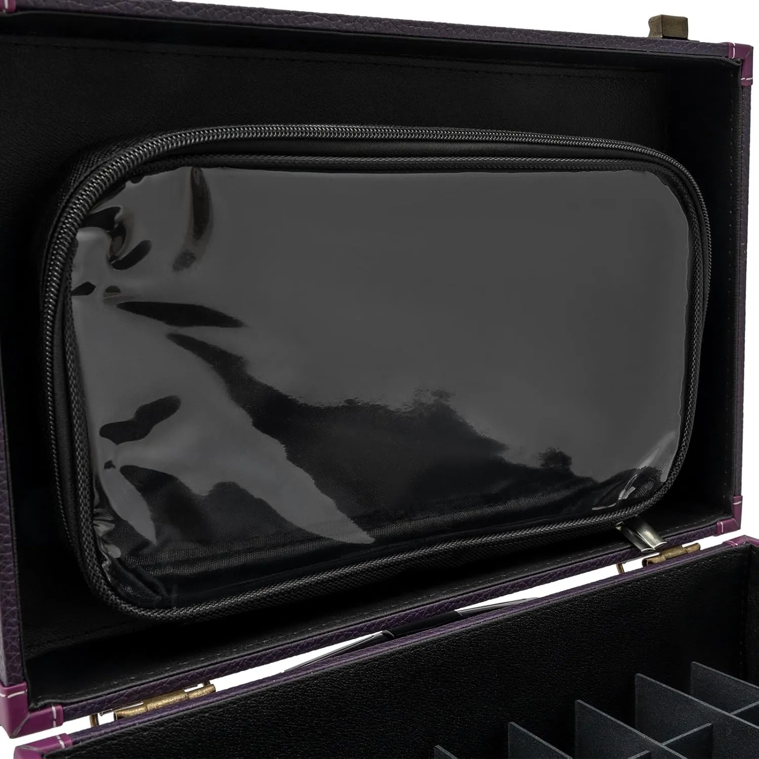 Rolling Makeup Train Case Travel Make Up Case Cosmetic Train Case Rolling Portable Makeup Case Beauty Train Case With Universal Wheels & Key For Hairdresser Makeup Artist (Purple Bronze)