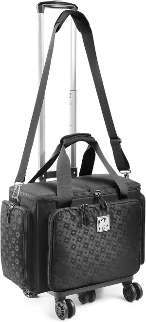 Rolling Sewing Machine Bag with Universal wheels,Sewing Machine Carrying Case with YKK zipers, Compatible most Standard Brother, Singer, Bernina, Sewing Machines (black)