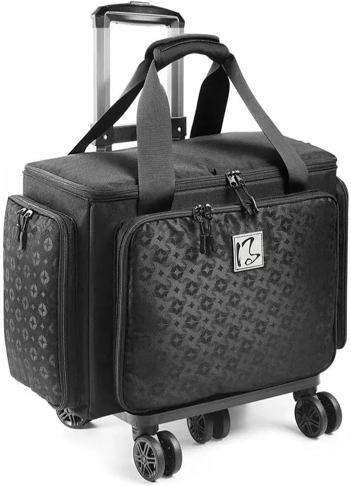 Rolling Sewing Machine Bag with Universal wheels,Sewing Machine Carrying Case with YKK zipers, Compatible most Standard Brother, Singer, Bernina, Sewing Machines.For Women