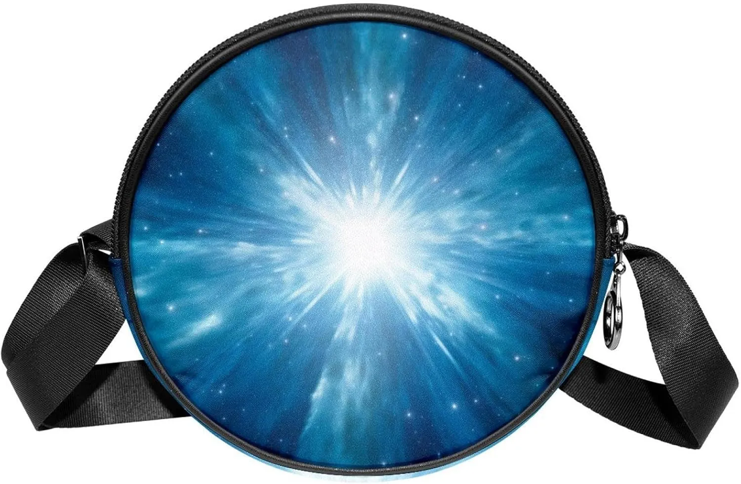 Round Cross Body Bag, Womens Purses, Long Strap Crossbody Bag for Traveling, abstract lights lines