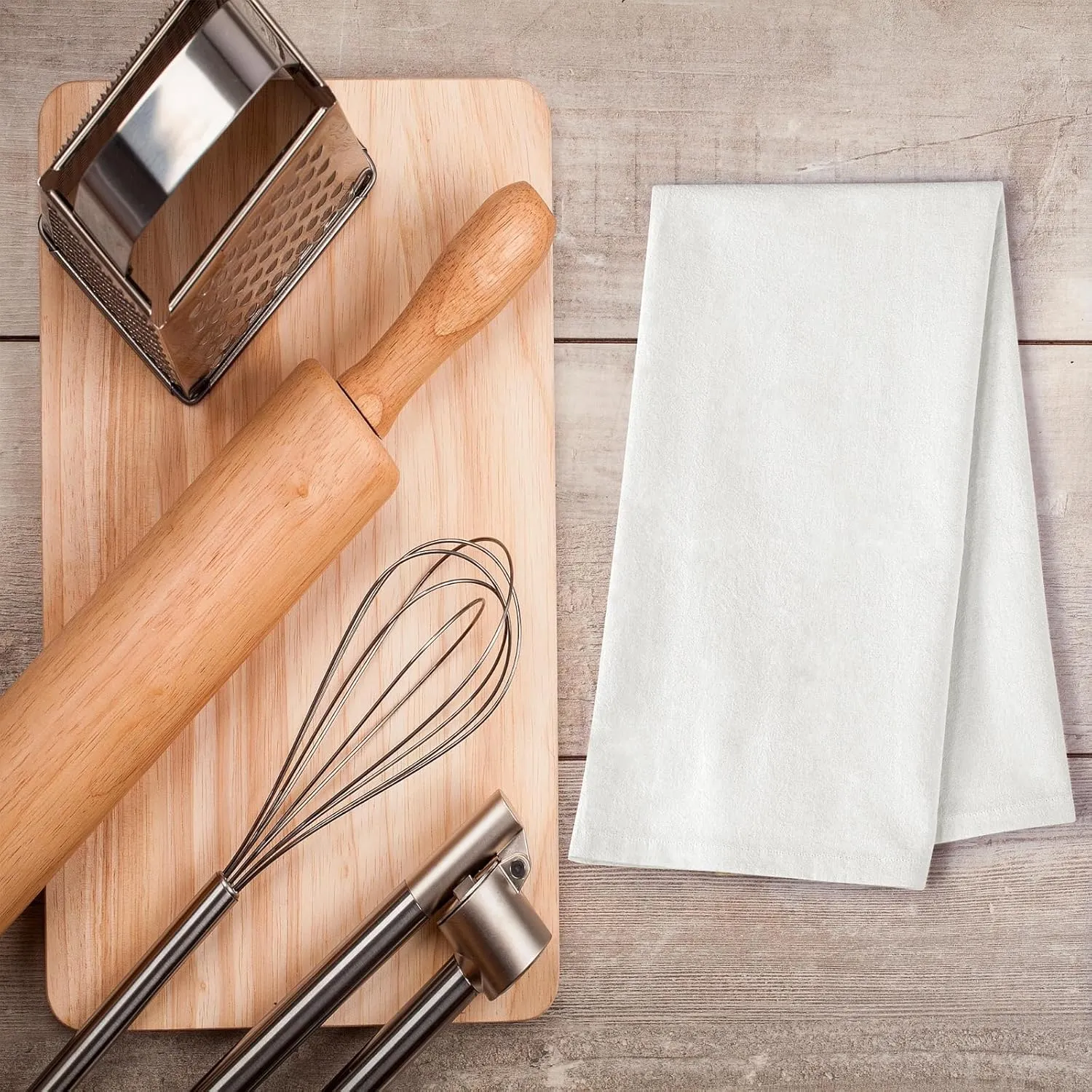 ROYALE LINENS Flour Sack Dish Towels - Kitchen Towel - Super Absorbent Flour Sack -100% Ring Spun Cotton -Tea Towels - for Embroidery, Cloth Diapers, Cheese Strainers (White - 28" X 28" Pack of 12)