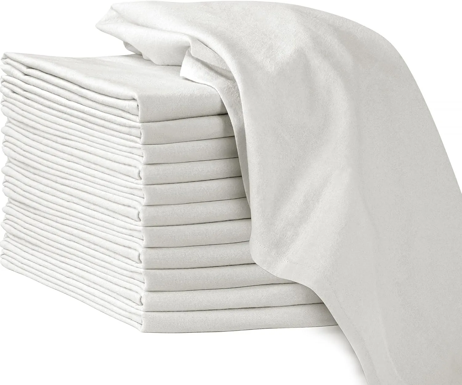 ROYALE LINENS Flour Sack Dish Towels - Kitchen Towel - Super Absorbent Flour Sack -100% Ring Spun Cotton -Tea Towels - for Embroidery, Cloth Diapers, Cheese Strainers (White - 28" X 28" Pack of 12)