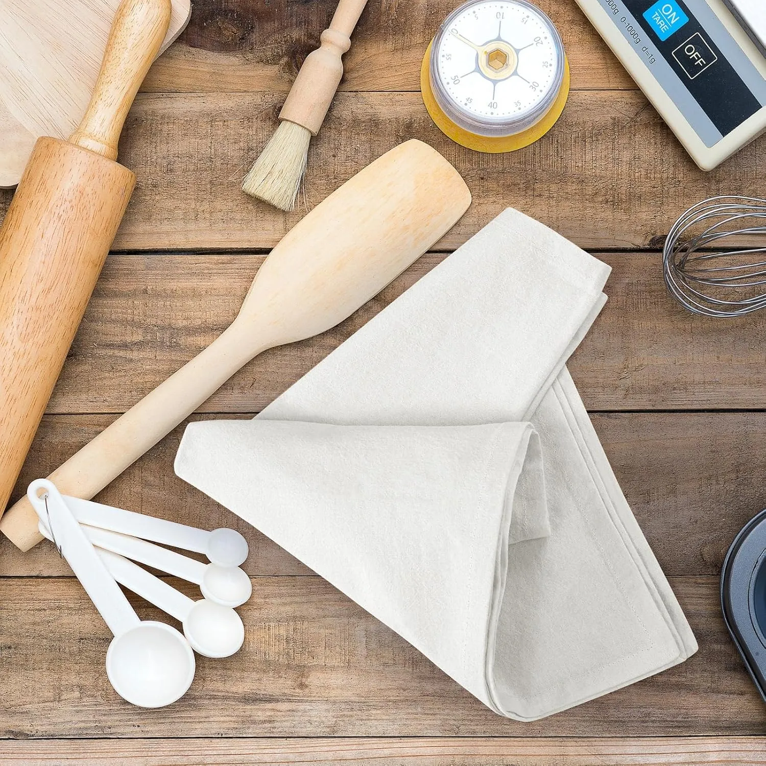 ROYALE LINENS Flour Sack Dish Towels - Kitchen Towel - Super Absorbent Flour Sack -100% Ring Spun Cotton -Tea Towels - for Embroidery, Cloth Diapers, Cheese Strainers (White - 28" X 28" Pack of 12)