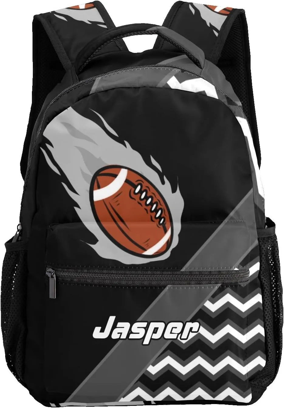 Rugby Football Fire Cool Excited Black Toddler Backpack for Boys Girls Preschool Bookbag Personalized Backpack for Kindergarten Children Nursery Daycare