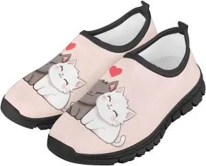 Running Shoes Boys Girls Slip On Sneakers Breathable Mesh Casual Walking Shoes Loafers Non Slip Sports Shoe Black Sole Size 11-15