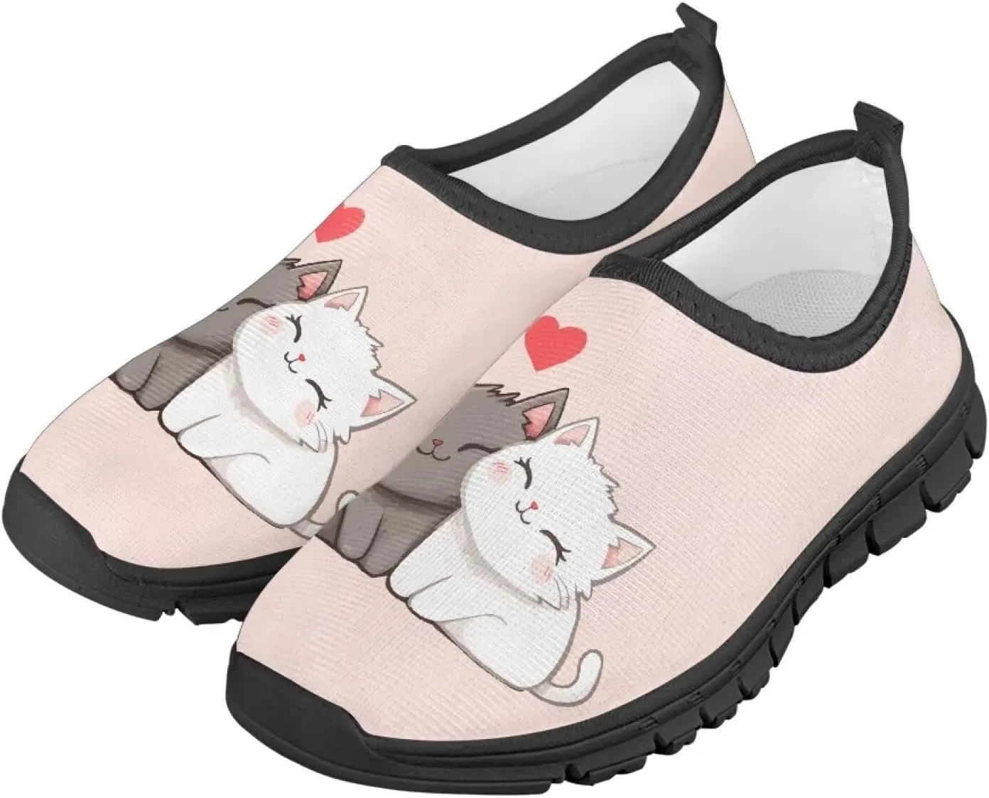 Running Shoes Boys Girls Slip On Sneakers Breathable Mesh Casual Walking Shoes Loafers Non Slip Sports Shoe Black Sole Size 11-15