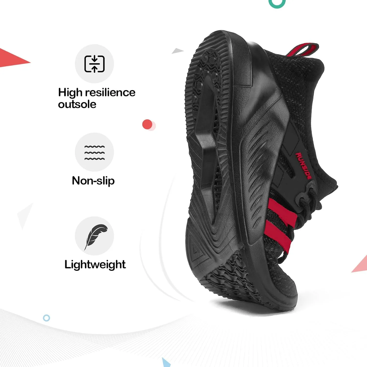 RUNSIDE Boys Girls Tennis Shoes Kids Lightweight Breathable Sneakers Lace-up Running Athletic Shoes for Toddler/Little Kid/Big Kid