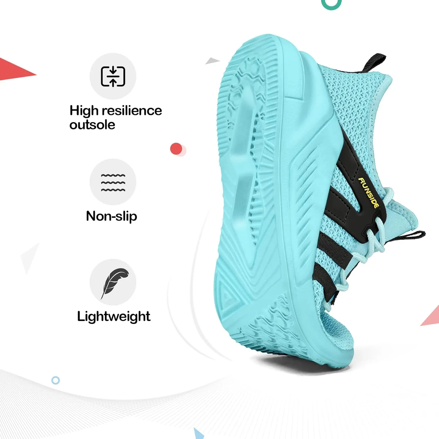 RUNSIDE Boys Girls Tennis Shoes Kids Lightweight Breathable Sneakers Lace-up Running Athletic Shoes for Toddler/Little Kid/Big Kid