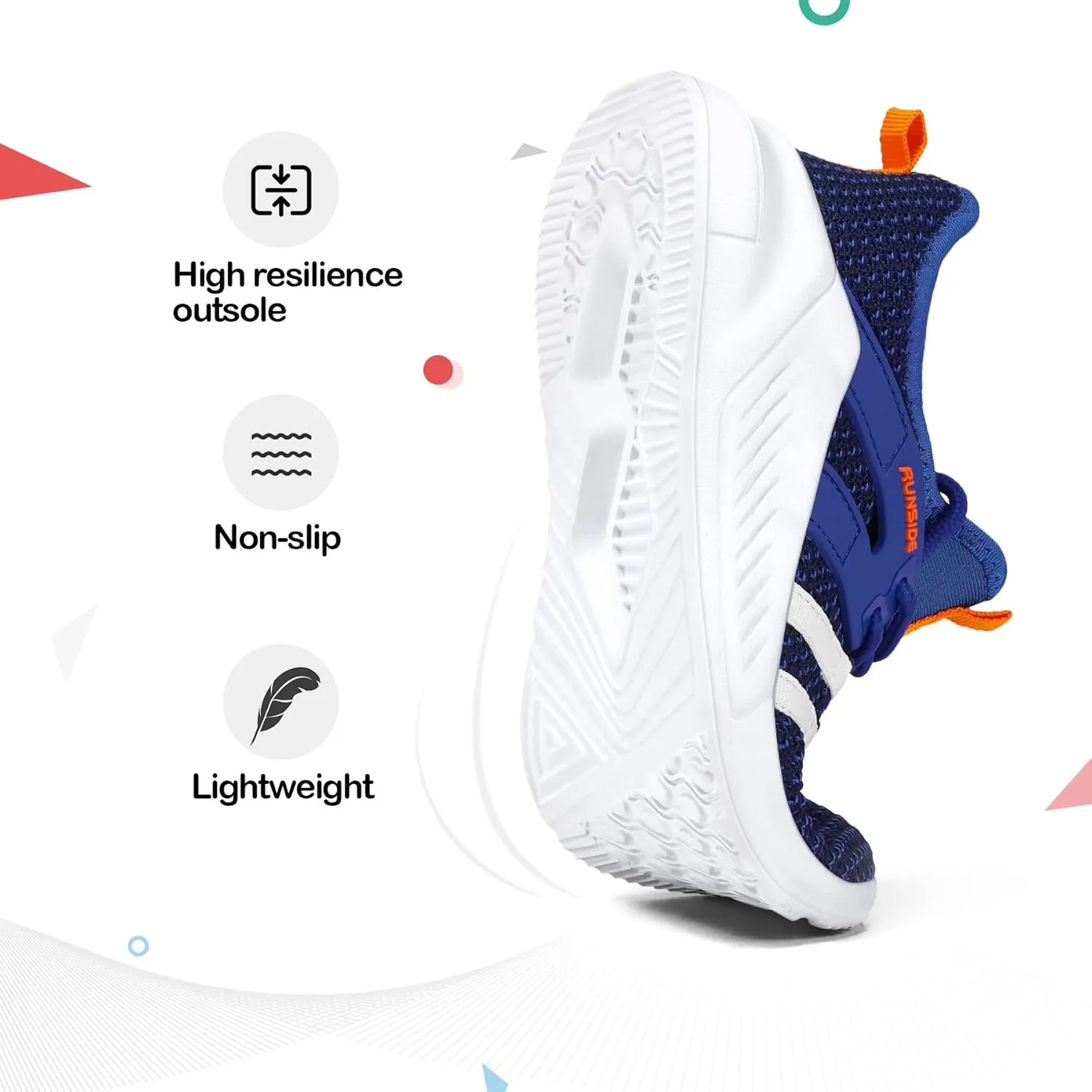 RUNSIDE Boys Girls Tennis Shoes Kids Lightweight Breathable Sneakers Lace-up Running Athletic Shoes for Toddler/Little Kid/Big Kid