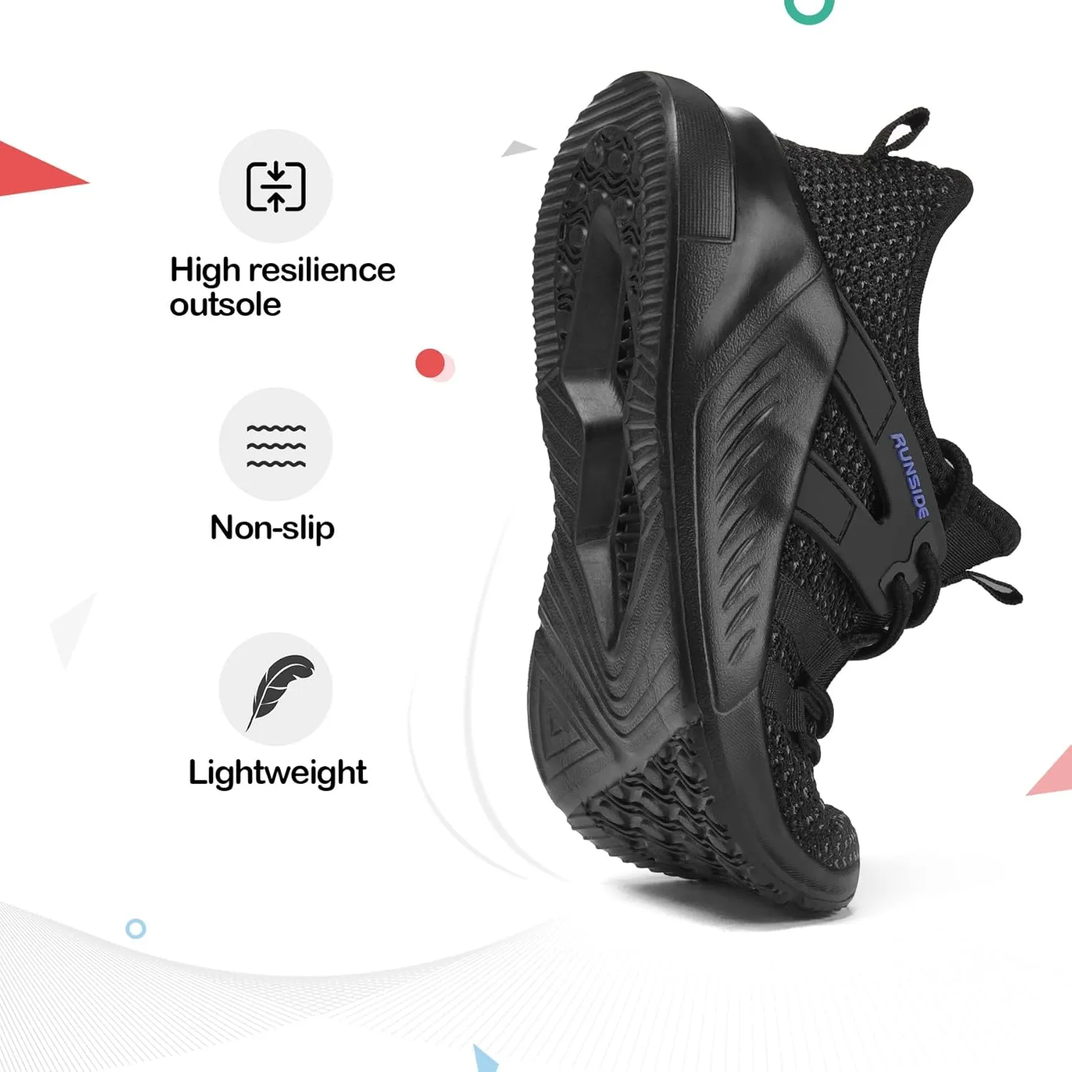 RUNSIDE Boys Girls Tennis Shoes Kids Lightweight Breathable Sneakers Lace-up Running Athletic Shoes for Toddler/Little Kid/Big Kid