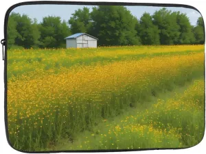 Rural Honey Bees Wildflowers Prints Shockproof Portable Laptop Sleeve Bag 17 inch - Lightweight Laptop Case for Men and Women Business Travel, Office Daily Use