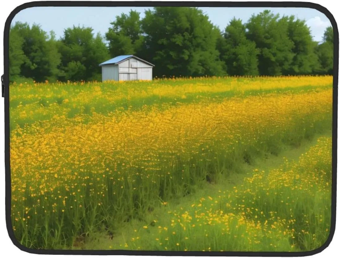 Rural Honey Bees Wildflowers Prints Shockproof Portable Laptop Sleeve Bag 17 inch - Lightweight Laptop Case for Men and Women Business Travel, Office Daily Use