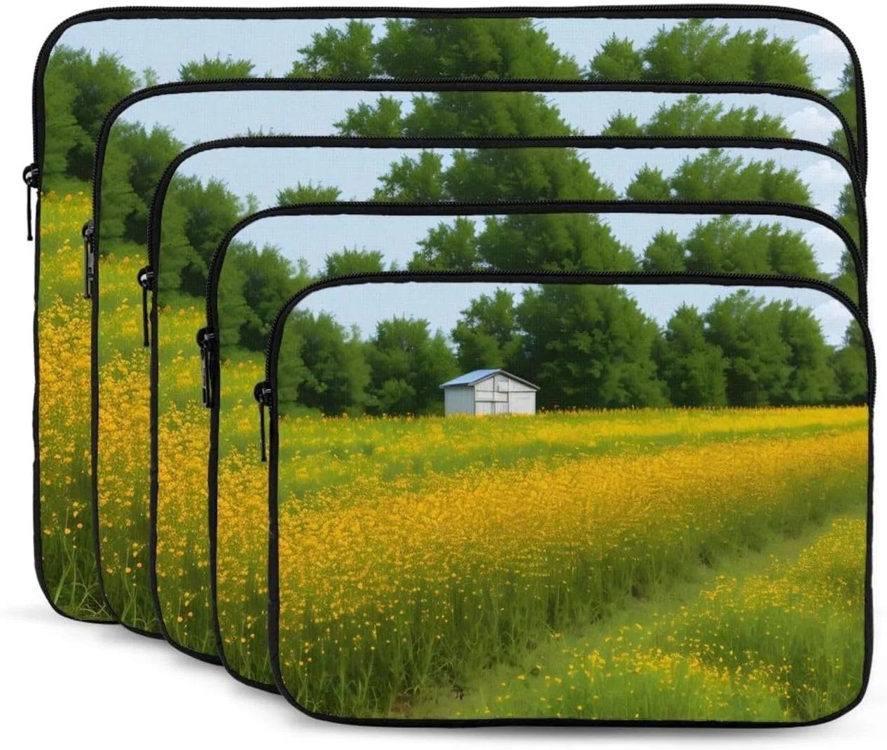 Rural Honey Bees Wildflowers Prints Shockproof Portable Laptop Sleeve Bag 17 inch - Lightweight Laptop Case for Men and Women Business Travel, Office Daily Use